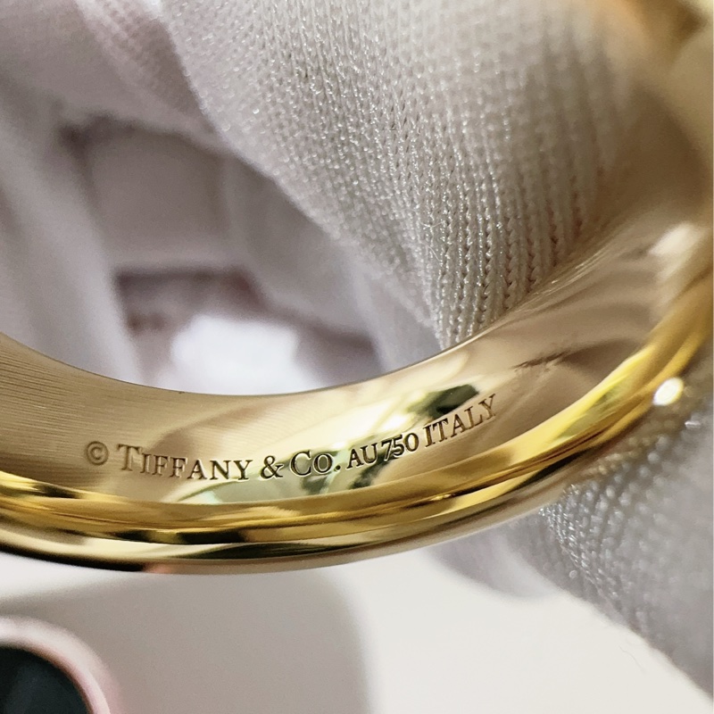 Tiffany蒂芙尼 T系列 18K黃金鑲鑽戒指 50號-6