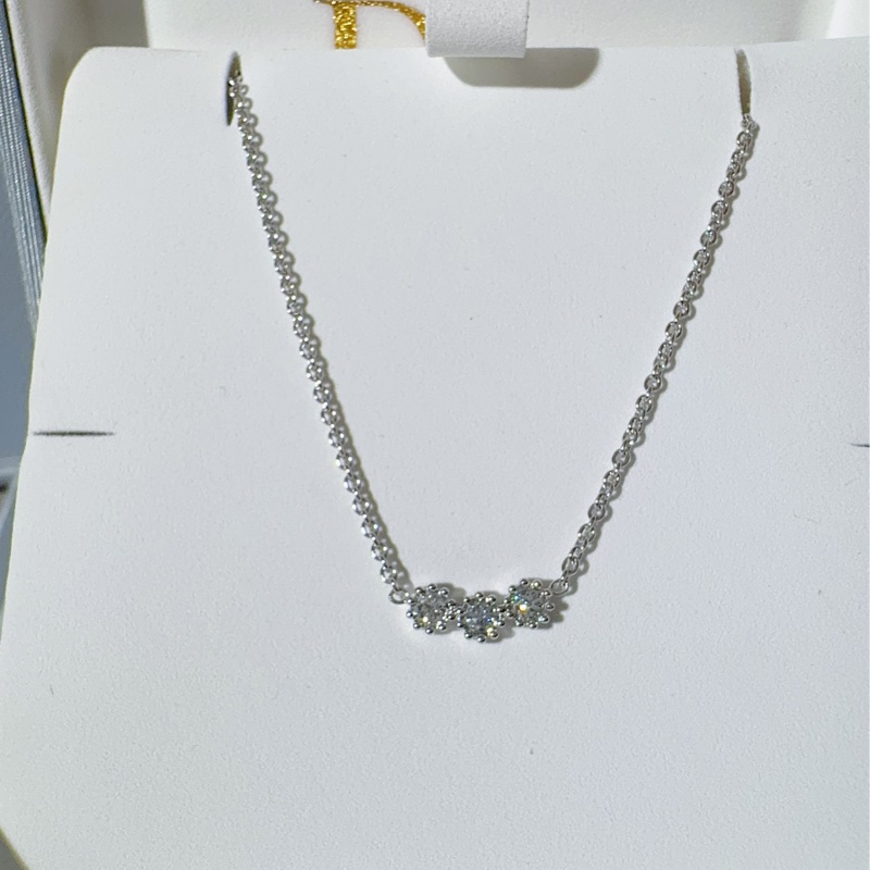 Dior迪奧 Mimiopse 18k白金三鑽項鍊-2