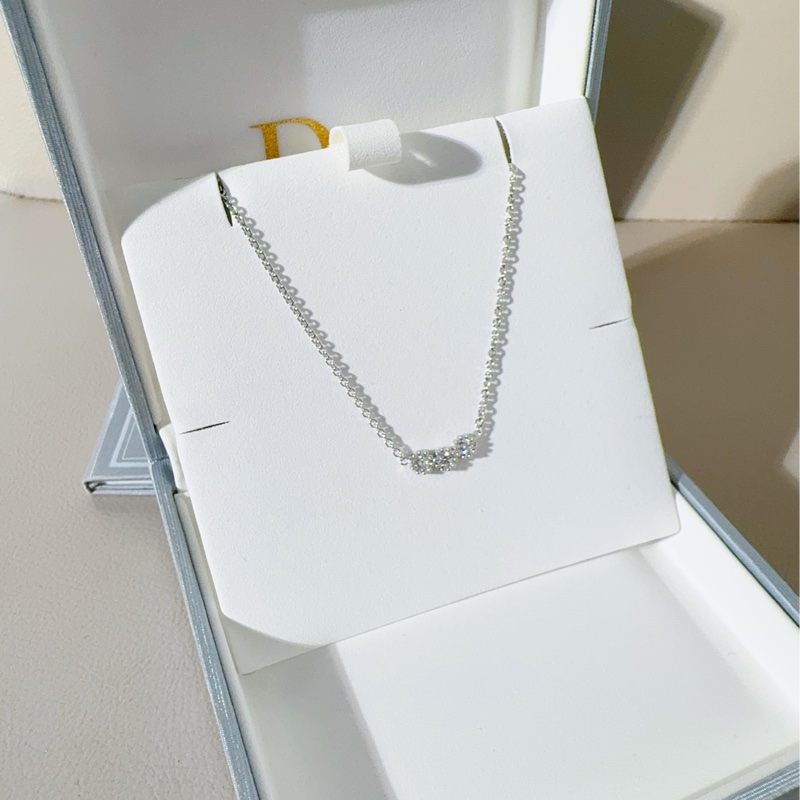 Dior迪奧 Mimiopse 18k白金三鑽項鍊-3