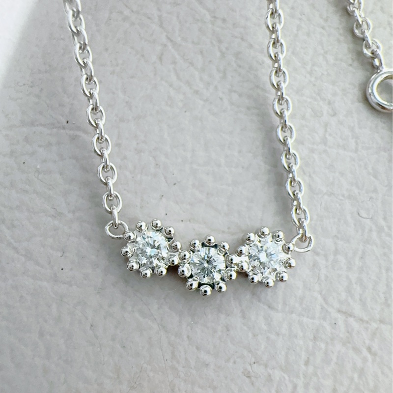 Dior迪奧 Mimiopse 18k白金三鑽項鍊-6