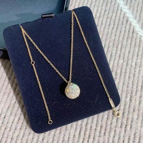 Tiffany HardWear系列球球玫瑰金滿鑽項鍊