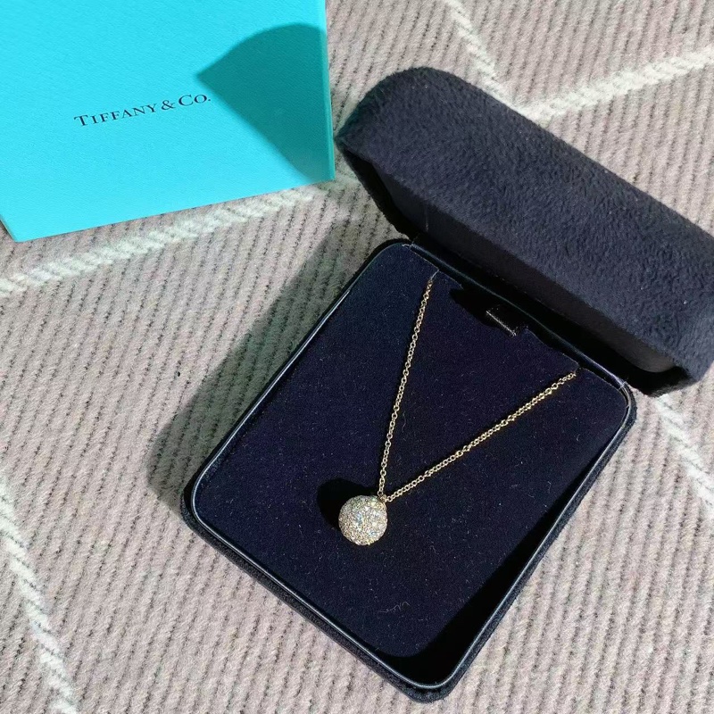 Tiffany HardWear系列球球玫瑰金滿鑽項鍊-2