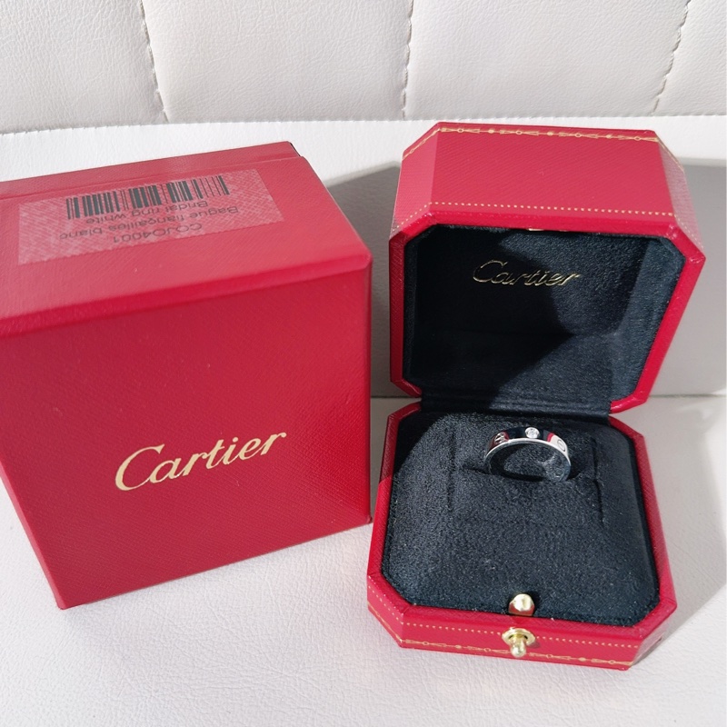 Cartier卡地亞 LOVE系列 18K白金單鑽戒指-0