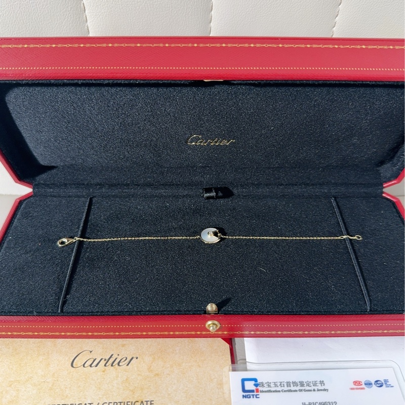 Cartier卡地亞 Amulette de Cartier 白貝母鑽石手鍊，超小號款-1