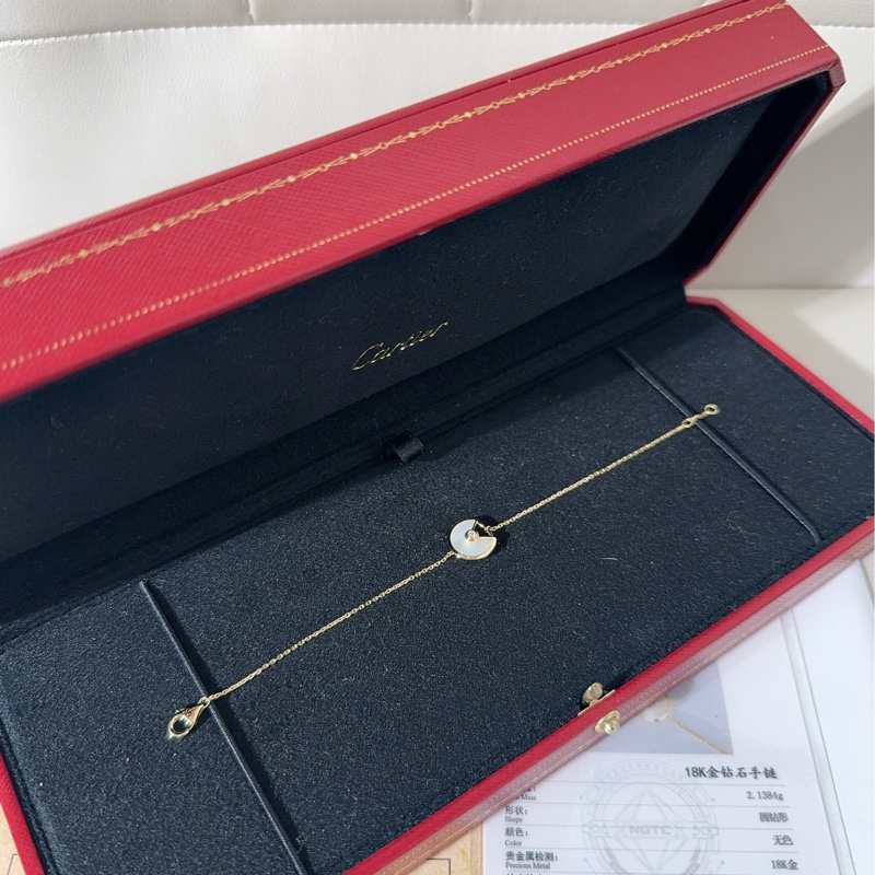 Cartier卡地亞 Amulette de Cartier 白貝母鑽石手鍊，超小號款-2
