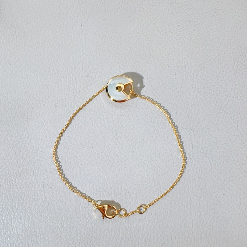 Cartier卡地亞 Amulette de Cartier 白貝母鑽石手鍊，超小號款-7