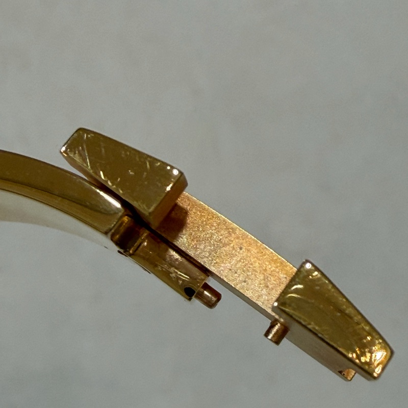 HERMES  金色 丁香紫 艷藍 琺瑯 CLIC H LOGO 寬版 手環 手鐲-17