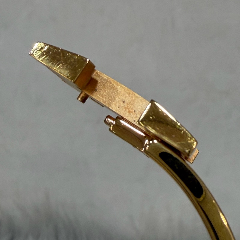 HERMES  金色 丁香紫 艷藍 琺瑯 CLIC H LOGO 寬版 手環 手鐲-18