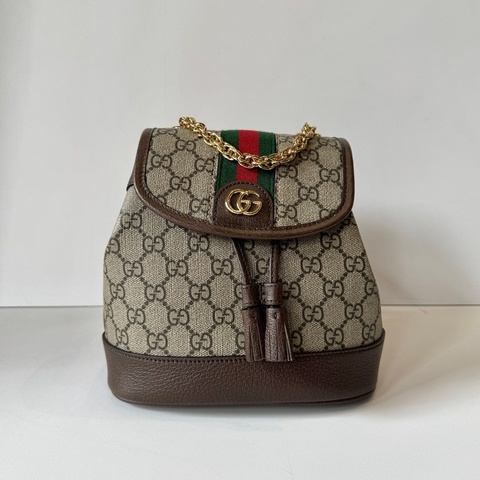 Gucci Ophidia 帆布 經典 老花 紅綠紅Mini 迷你後背包 795221