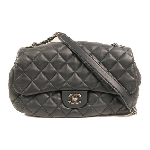 CHANEL 羊皮皮革Shoulder Bag銀扣鏈帶肩背袋