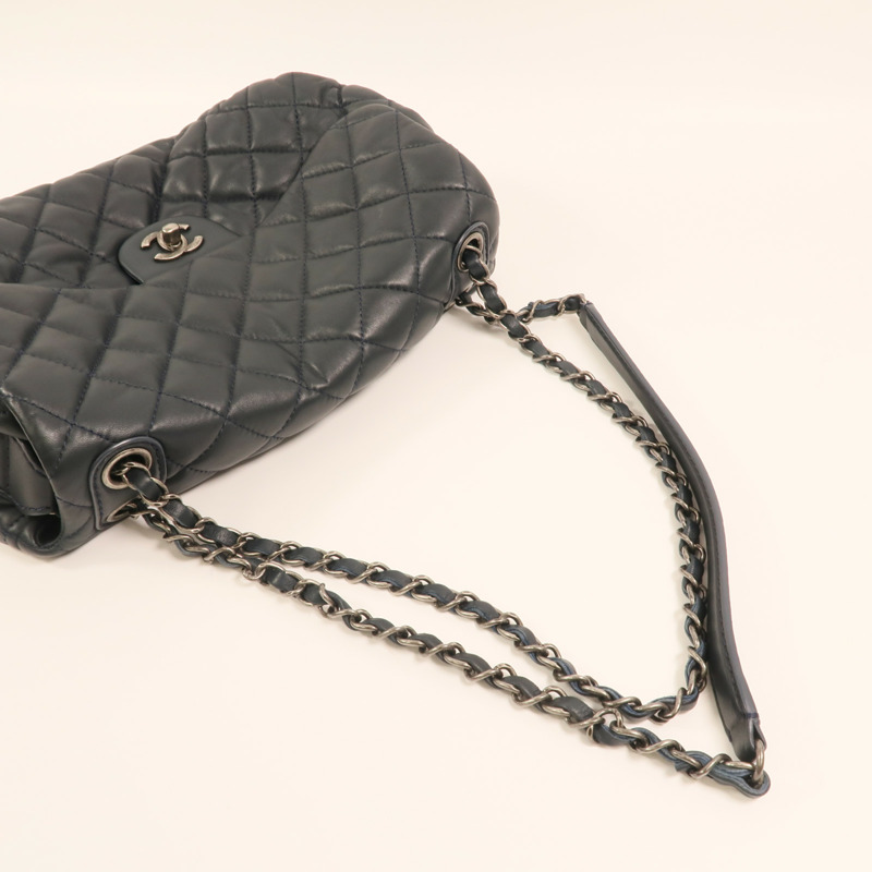 CHANEL 羊皮皮革Shoulder Bag銀扣鏈帶肩背袋-7