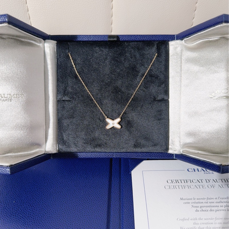 Chaumet尚美巴黎 Liens緣系·一生系列 白貝母交叉項鍊-2