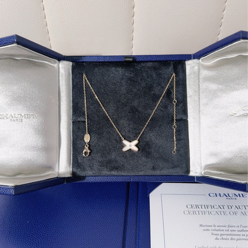 Chaumet尚美巴黎 Liens緣系·一生系列 白貝母交叉項鍊-3