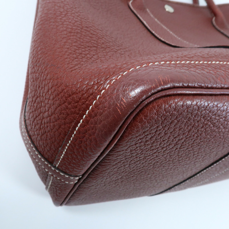HERMES 【Hermes Fair】Negonda皮革Garden Party PM銀扣手挽袋Rouge H-6