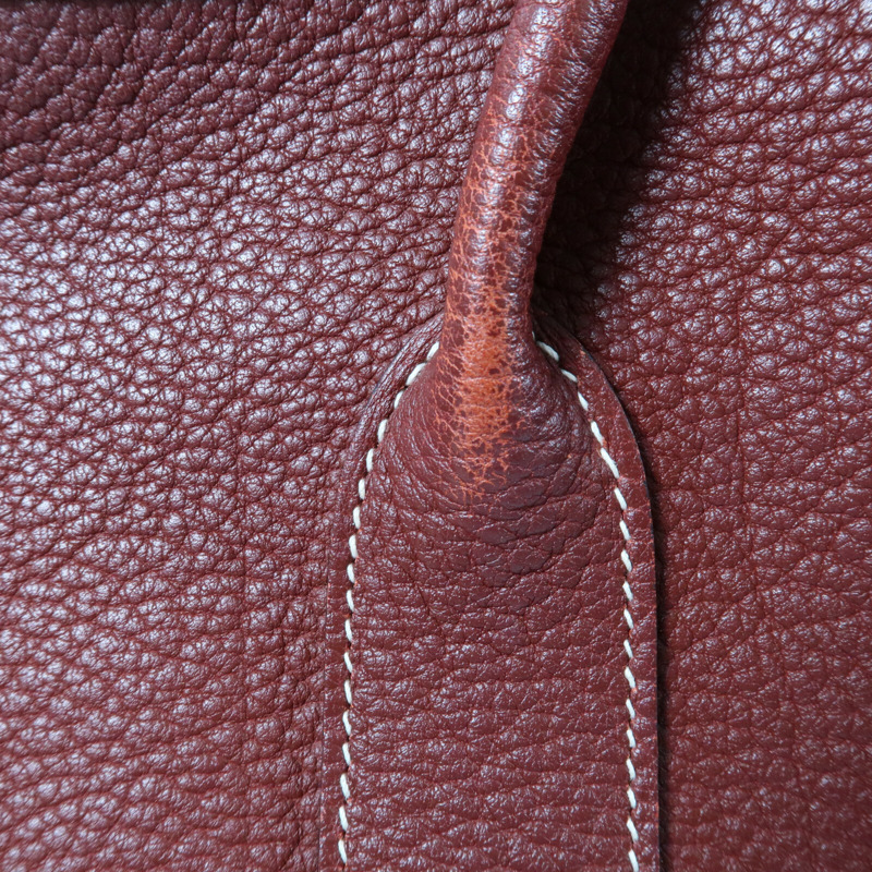 HERMES 【Hermes Fair】Negonda皮革Garden Party PM銀扣手挽袋Rouge H-10