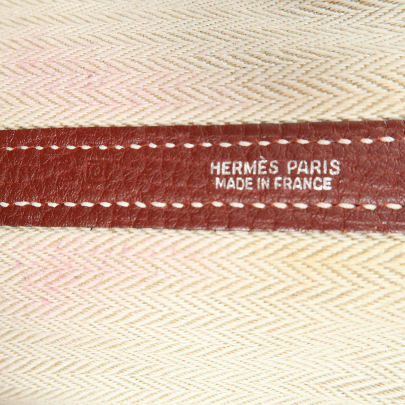 HERMES 【Hermes Fair】Negonda皮革Garden Party PM銀扣手挽袋Rouge H-14