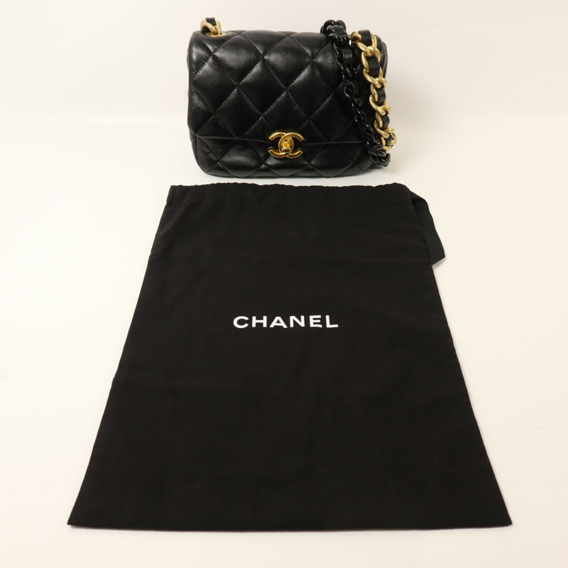 CHANEL 羊皮皮革Chain Shoulder鏈帶肩背袋-8