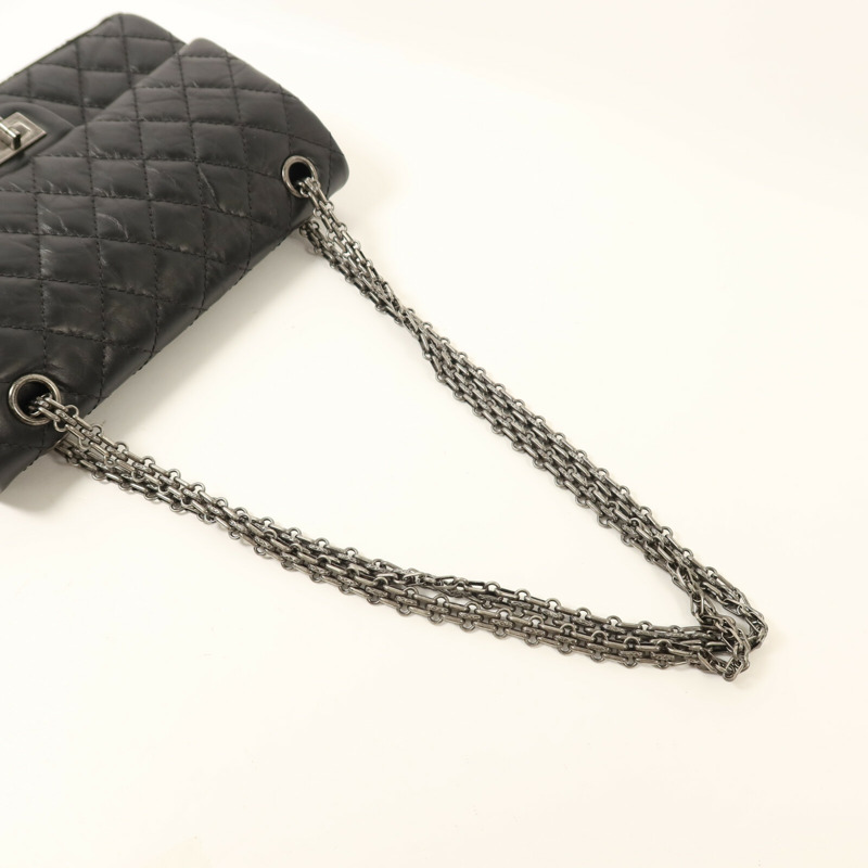 CHANEL 牛皮皮革2.55銀扣鏈帶肩背袋-7