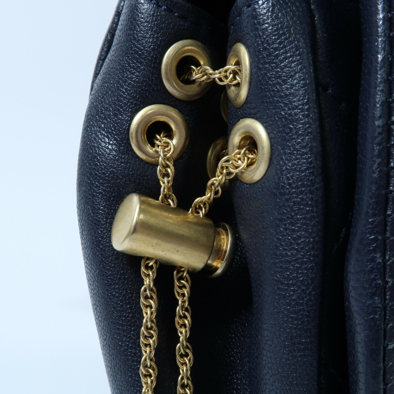 CHANEL 牛皮皮革Chain Shoulder金扣鏈帶手挽肩背兩用袋-13