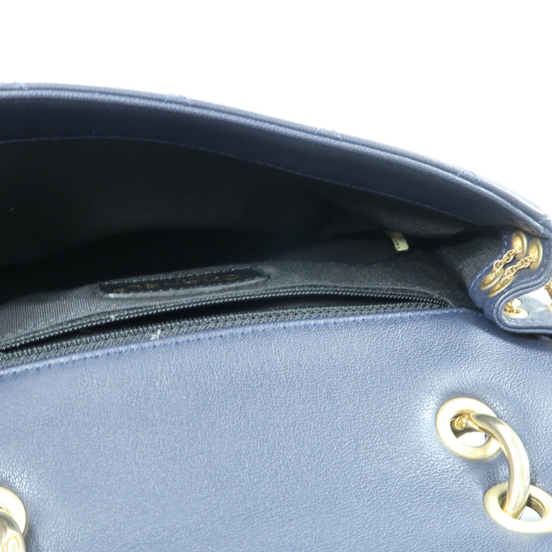 CHANEL 牛皮皮革Chain Shoulder金扣鏈帶手挽肩背兩用袋-14