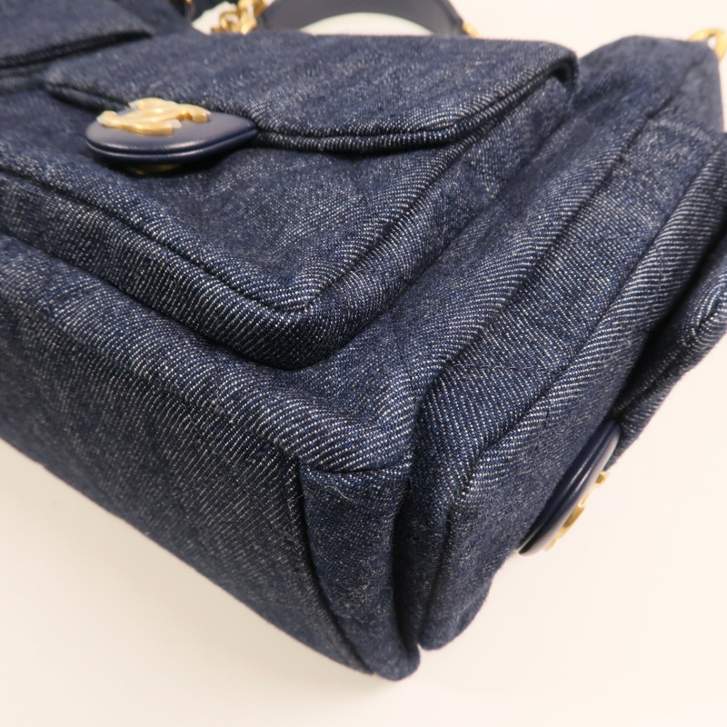 CHANEL 牛仔布C25 Hobo金扣鏈帶肩背袋-11