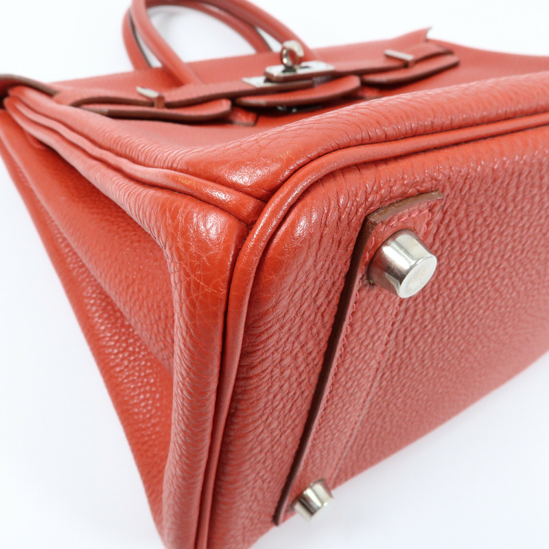 HERMES 【Hermes Fair】Togo皮革Birkin 25銀扣手挽袋-4