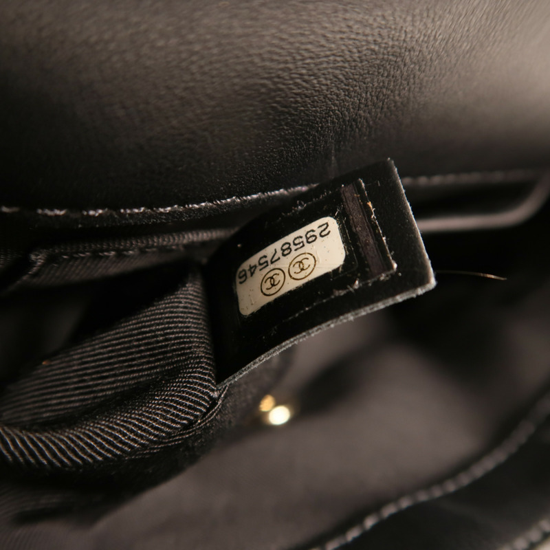 CHANEL 羊皮皮革Chain Shoulder金扣鏈帶肩背袋-6