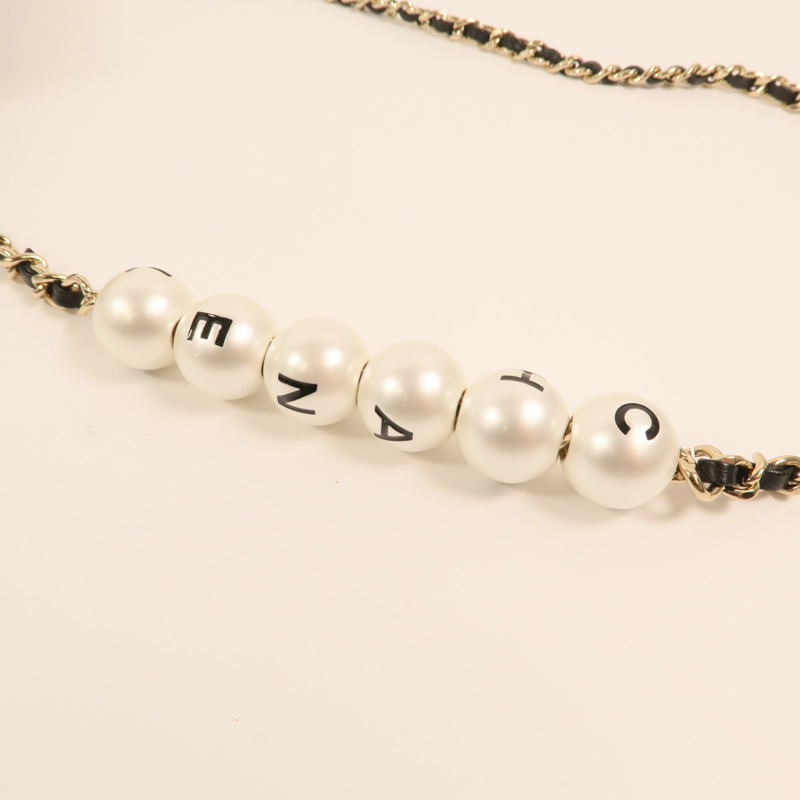 CHANEL 羊皮皮革Chain Shoulder金扣鏈帶肩背袋-9