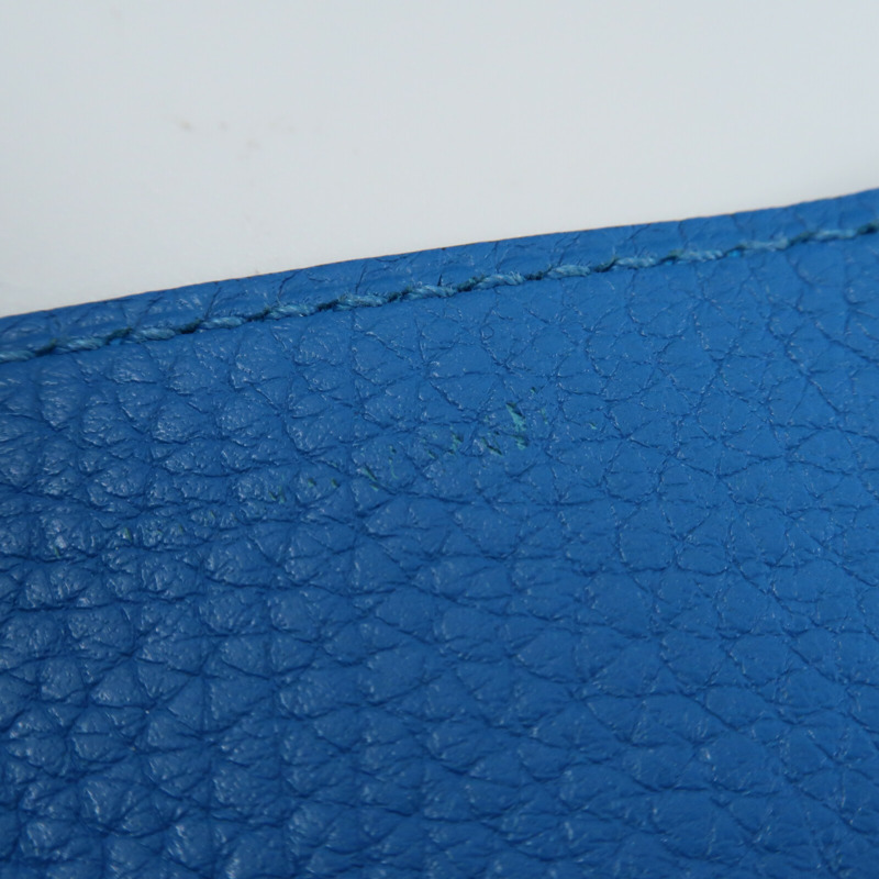 HERMES 【Hermes Fair】Clemence皮革Lindy 34銀扣手挽肩背兩用袋Bleu Zanzibar-10