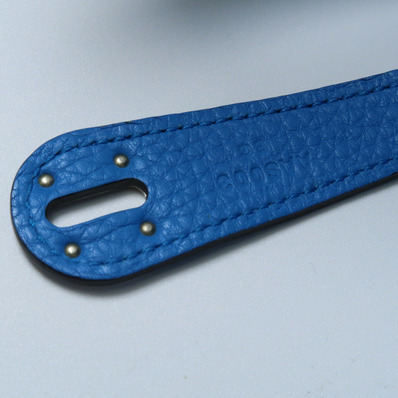 HERMES 【Hermes Fair】Clemence皮革Lindy 34銀扣手挽肩背兩用袋Bleu Zanzibar-12