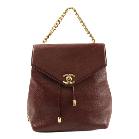 CHANEL 牛皮皮革BackPac金扣鏈帶背包
