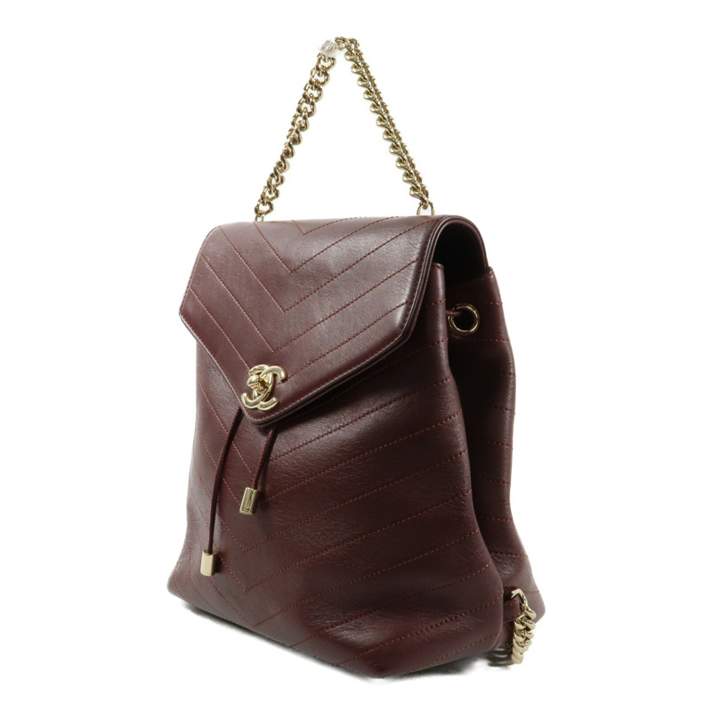 CHANEL 牛皮皮革BackPac金扣鏈帶背包-1