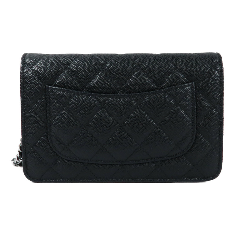 CHANEL 牛皮皮革WOC Wallet On Chain銀扣鏈帶肩背袋-1