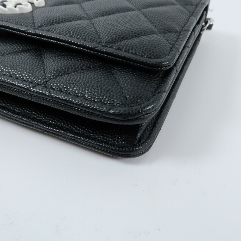 CHANEL 牛皮皮革WOC Wallet On Chain銀扣鏈帶肩背袋-5