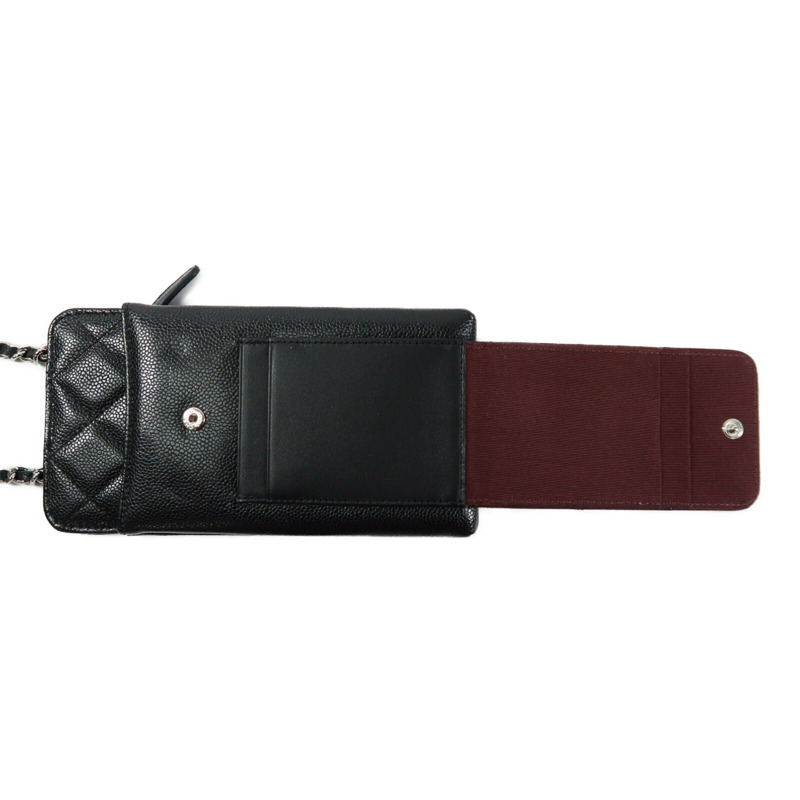 CHANEL 牛皮皮革Phone Bag銀扣鏈帶肩背袋-6