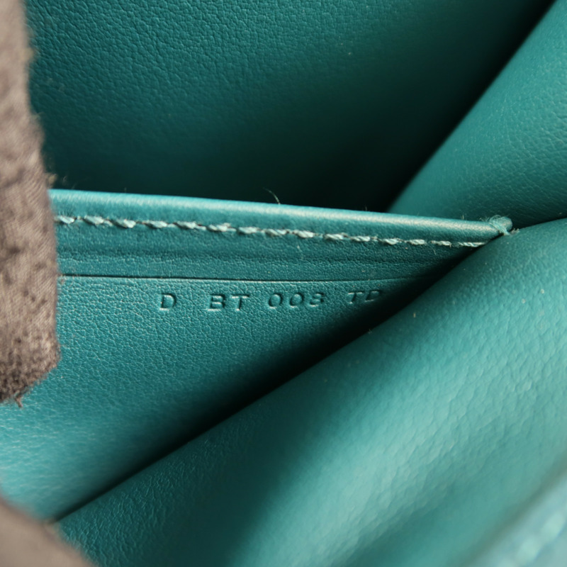 HERMES 【Hermes Fair】Clemence皮革Saut 25銀扣肩背袋Vert Bosphore-6