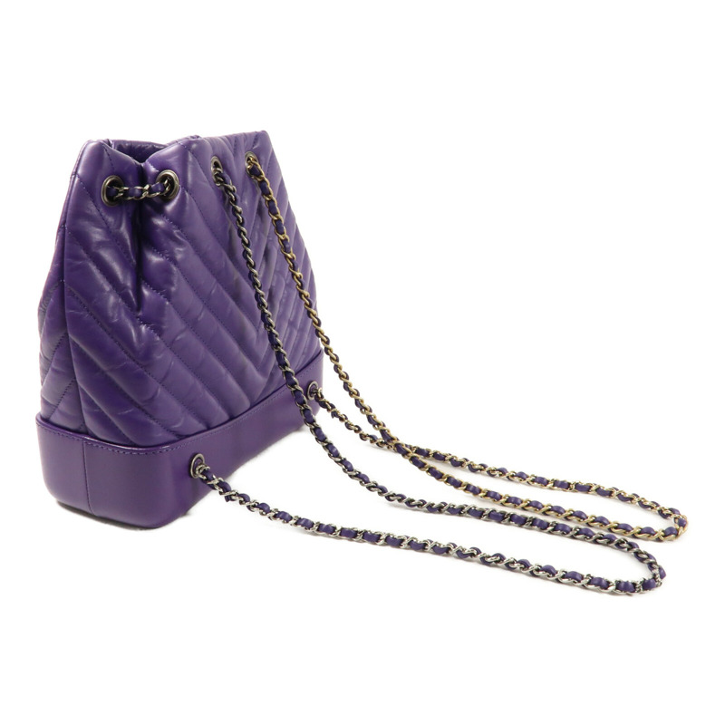 CHANEL 牛皮皮革Gabrielle Backpack鏈帶背包-8