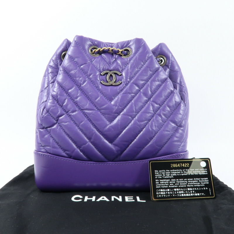 CHANEL 牛皮皮革Gabrielle Backpack鏈帶背包-13