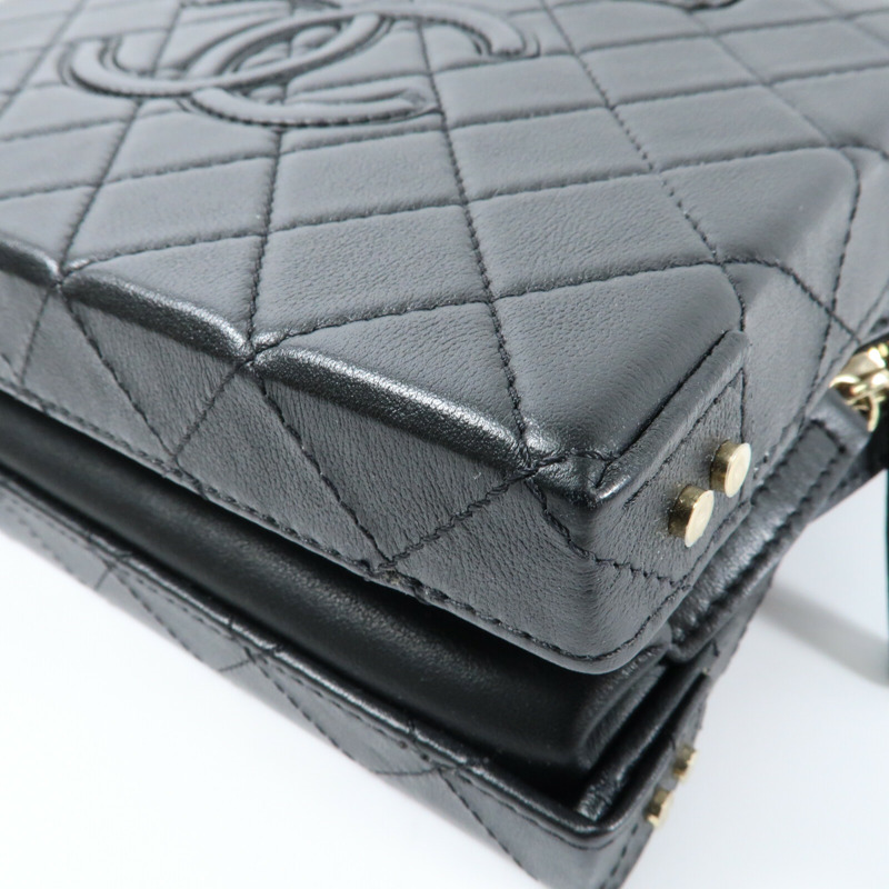 CHANEL 牛皮皮革Vanity Case金扣手挽肩背兩用袋-5