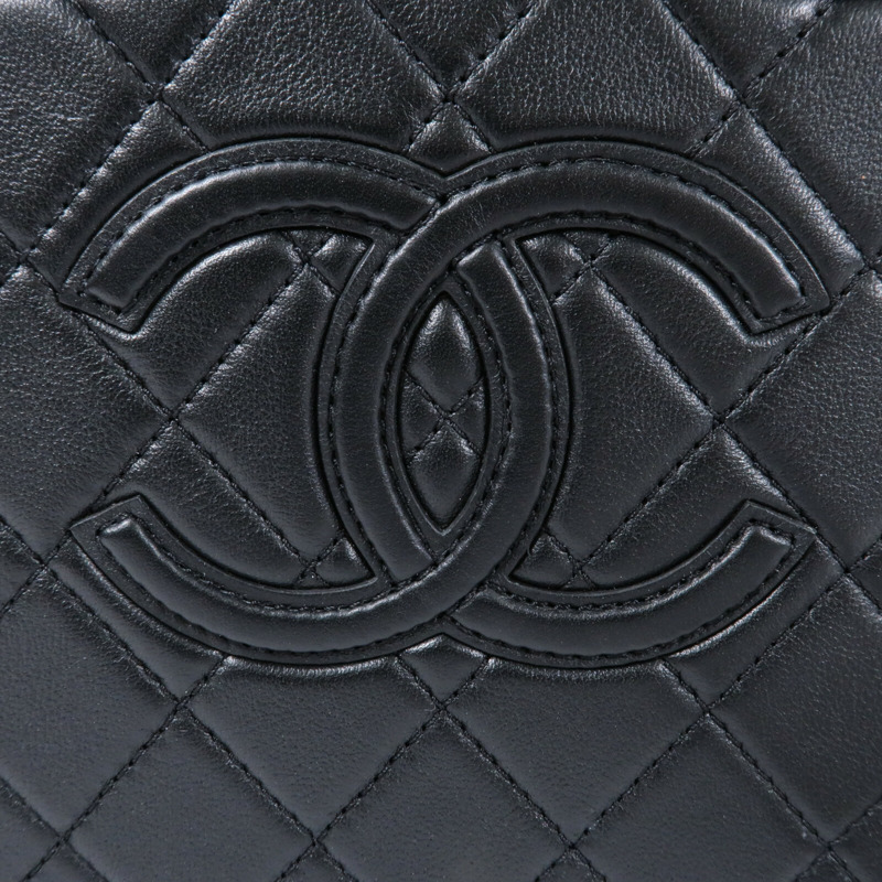CHANEL 牛皮皮革Vanity Case金扣手挽肩背兩用袋-11