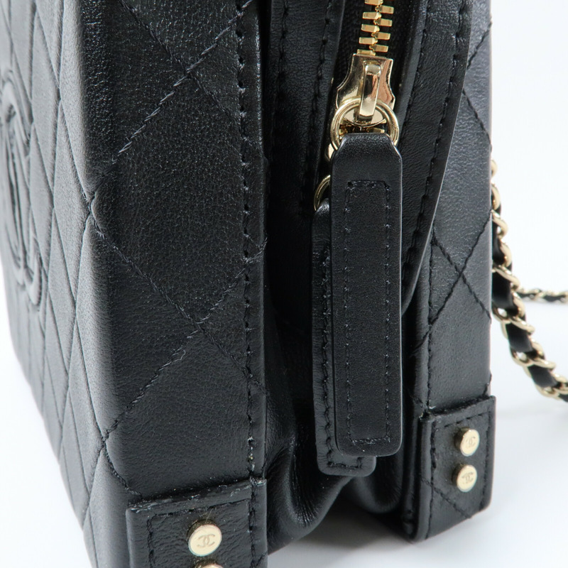 CHANEL 牛皮皮革Vanity Case金扣手挽肩背兩用袋-12