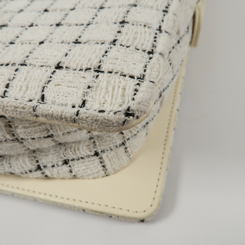 CHANEL Tweed Shoulder Bag銀扣肩背袋-5