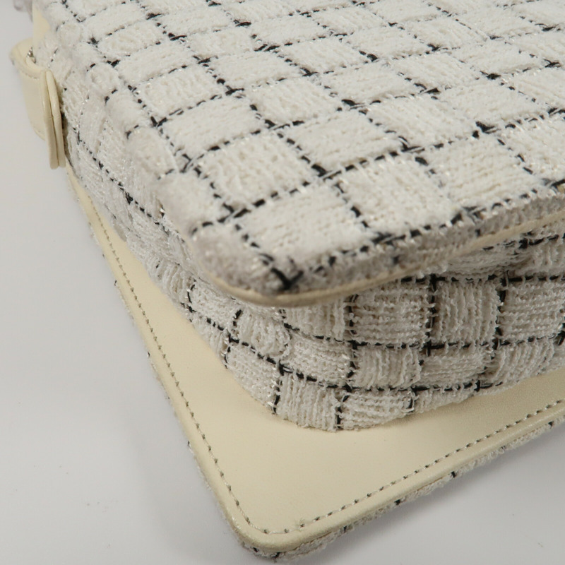 CHANEL Tweed Shoulder Bag銀扣肩背袋-6
