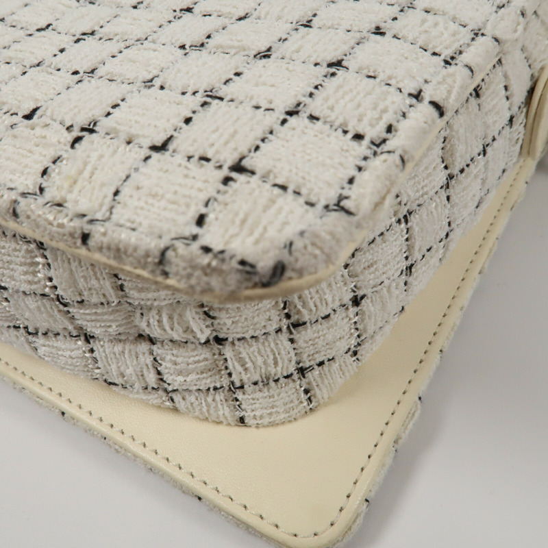 CHANEL Tweed Shoulder Bag銀扣肩背袋-7
