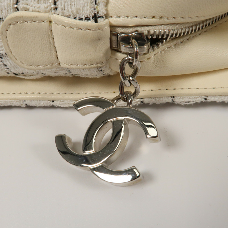 CHANEL Tweed Shoulder Bag銀扣肩背袋-8