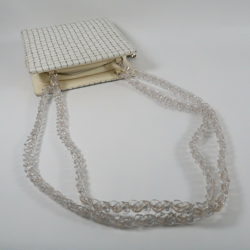 CHANEL Tweed Shoulder Bag銀扣肩背袋-9