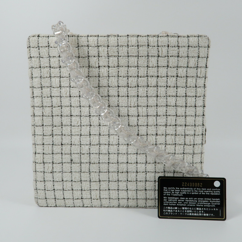 CHANEL Tweed Shoulder Bag銀扣肩背袋-15