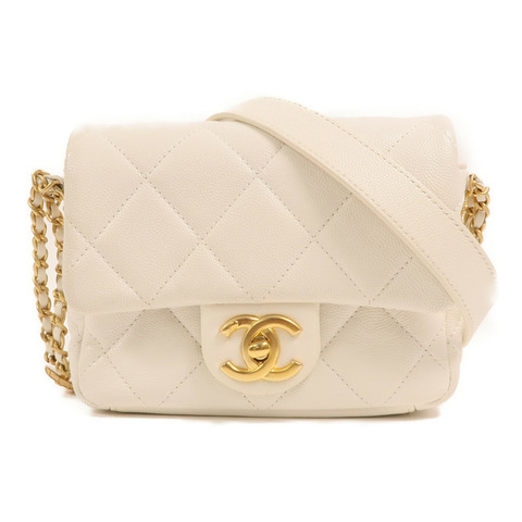 CHANEL 牛皮皮革Mini Twist Your Buttons Flap金扣鏈帶肩背袋