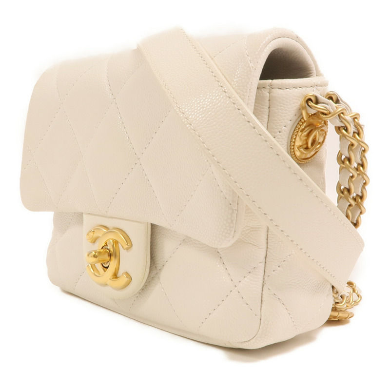 CHANEL 牛皮皮革Mini Twist Your Buttons Flap金扣鏈帶肩背袋-2