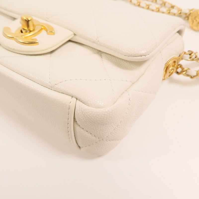 CHANEL 牛皮皮革Mini Twist Your Buttons Flap金扣鏈帶肩背袋-11